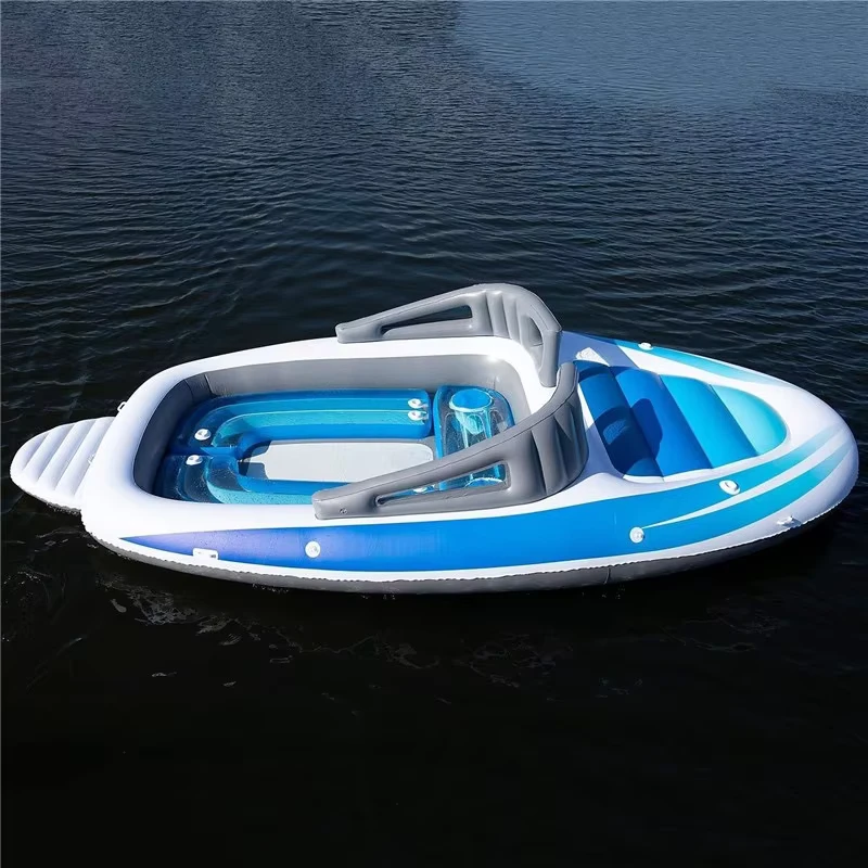 Isla flotante inflable gruesa para 6 personas, yate inflable grande para fiestas en el mar