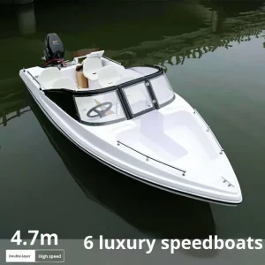 6 Persoons tot 14 Persoons Dubbele Laag Fiberglass PVC RIB Open Vrijetijds Visboot Rubberboot met Drijven Milieuvriendelijk