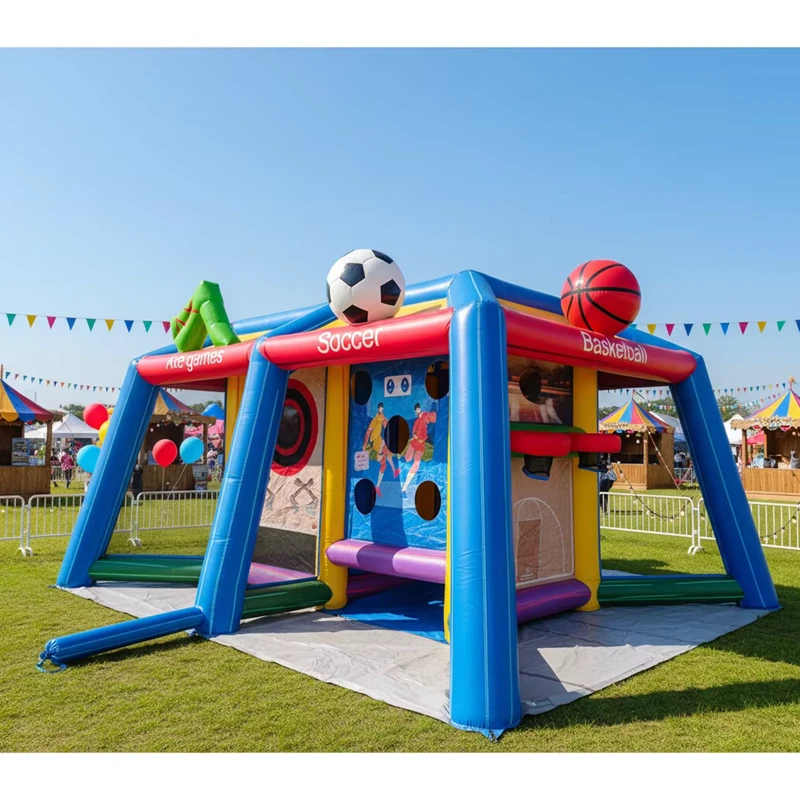 6 in 1 Inflatable Games for Children Sports Outdoor Games Adults Structure Game Bounce House Commercial