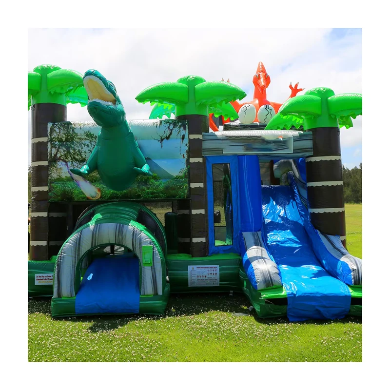 6 in 1 Jurassic Combo aufblasbare Hüpfburg Hüpfhaus mit Rutsche für Kinder