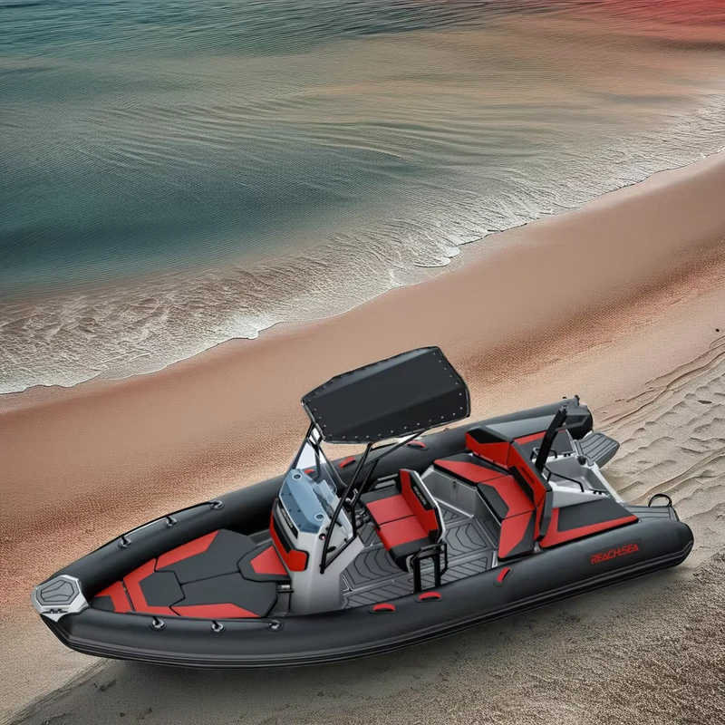 Bateau RIB en aluminium de 6,0 m/19,6 pieds, capacité de 10 personnes, bateau gonflable rigide Hypalon pour le sport et la pêche