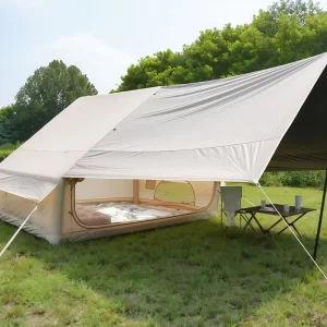 6.3㎡ Large Space Inflatable Camping Tent Waterproof Oxford Fabric Outdoor Tent with Air Columns for Family