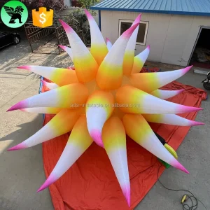 Decoración de festival inflable gigante de loto de 6.5 m, flor inflable personalizada para publicidad en eventos y fiestas
