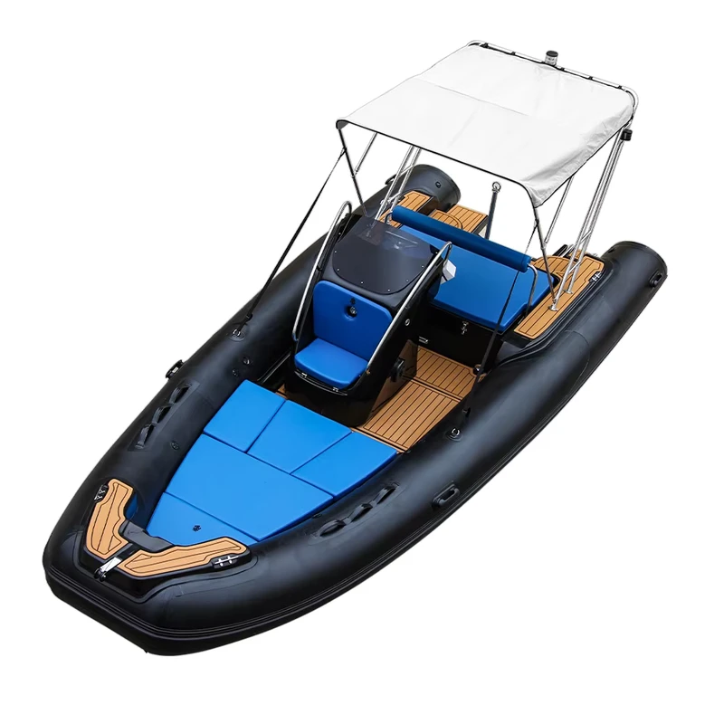 New Design 600 Hypalon Inflatable Paddle Tube Semi-Rigid Hull Fishing Boat Luxury Fishing Ribs