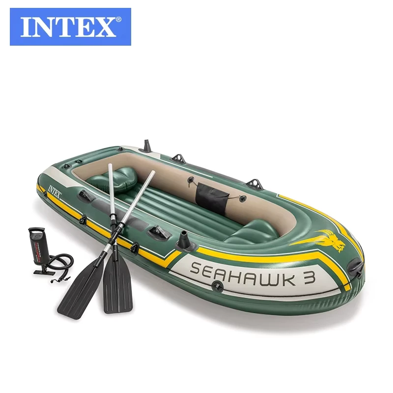 Bộ thuyền Seahawk 3 68380, thuyền cao su bơm hơi với mái chèo bằng nhôm, kayak câu cá bơm hơi