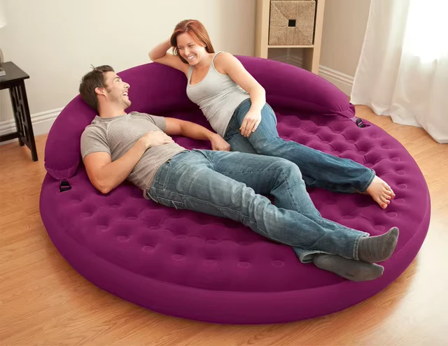Sofá Inflable Redondo Plegable 68881, Silla de Salón 1.91m*51cm, Muebles para el Hogar