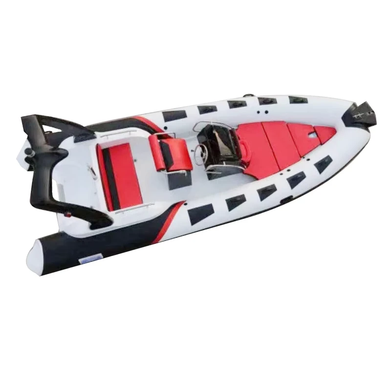 Kapal Jet Inflatable Fiberglass Rigid Hull RIB 6m untuk Memancing Yacht