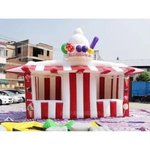 중국 인플레이터블 공장으로부터의 6x3m 휴대용 대형 아이스크림 인플레이터블 키오스크 바