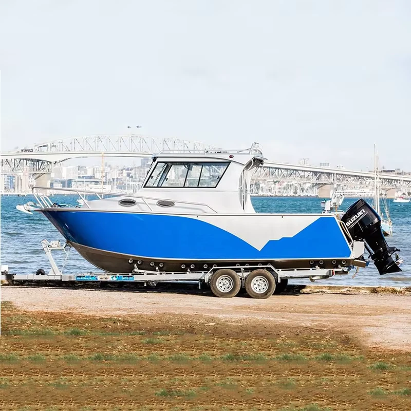 Scafo di barca in alluminio profondo-V da 7,5 m, 25 piedi, barca da pesca, yacht, uso ricreativo, saldato