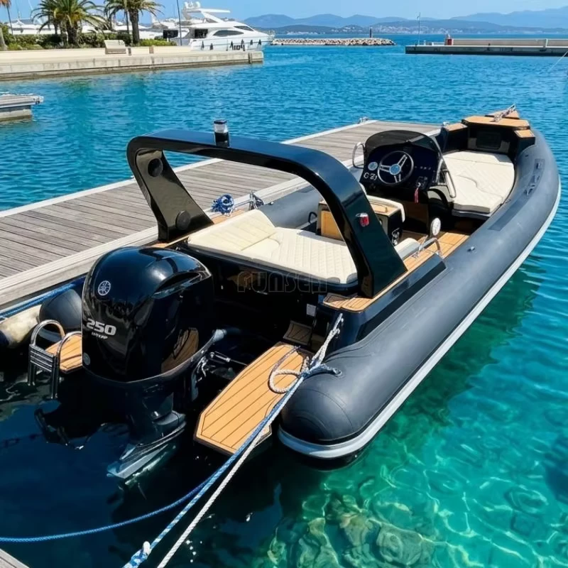 7,6 m 25 ft Hypalon PVC Rigid Inflatable Boot mit Mittelkonsole Fiberglasrumpf Hochgeschwindigkeits-Sportyacht Tender