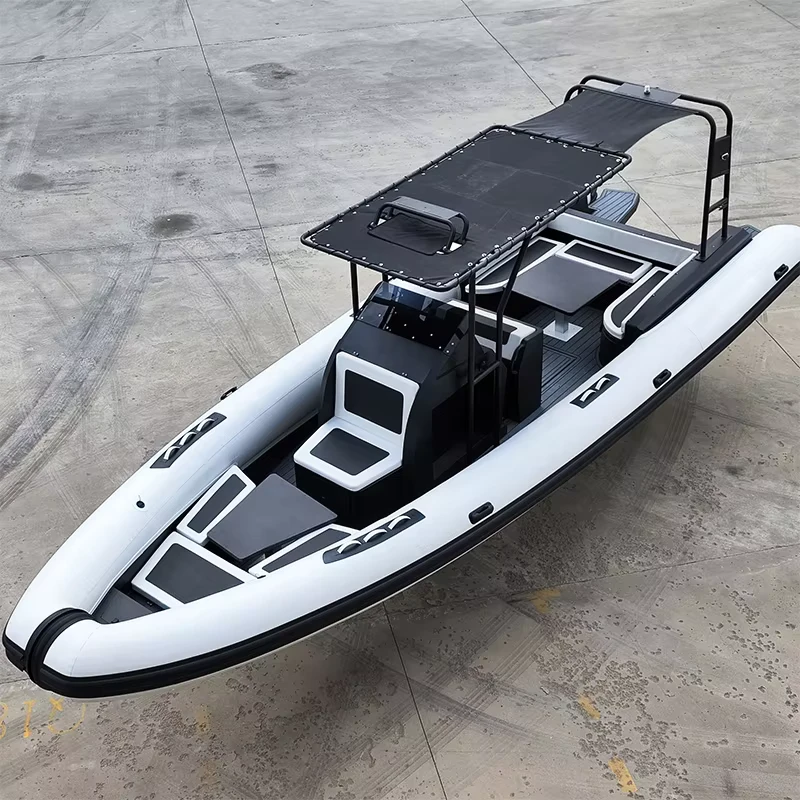 Perahu RIB Inflatable 7,6m 25ft dengan Lambung Aluminium Perahu Kecepatan Tinggi Perahu Inflatable PVC