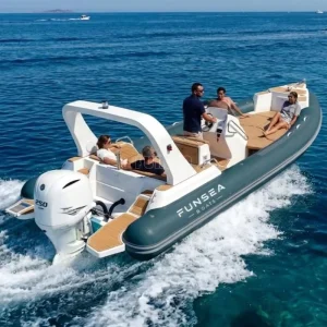7.6m Hypalon PVC Rigid Inflatable Boat Deep V Fiberglass Hull Stable Luxury Center Console Teak Deck Sport RIB Yacht
