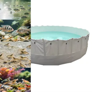 700L Durable PVC Circular Fish Pond Collapsible Easy Install UV Protection Non Toxic Tank For Commercial Aquaculture Use