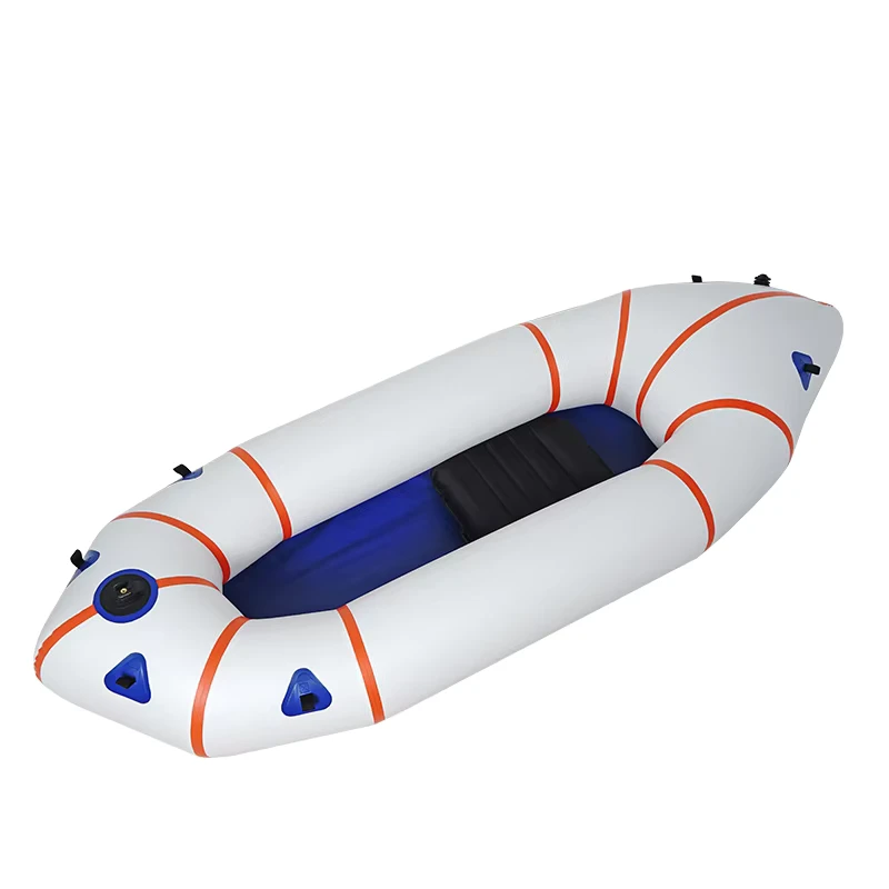 Kayak Gonfiabile Ultralight Packraft Singolo 235cm TPU 70D 210d con Fin Skeg per Viaggi in Bicicletta sul Fiume