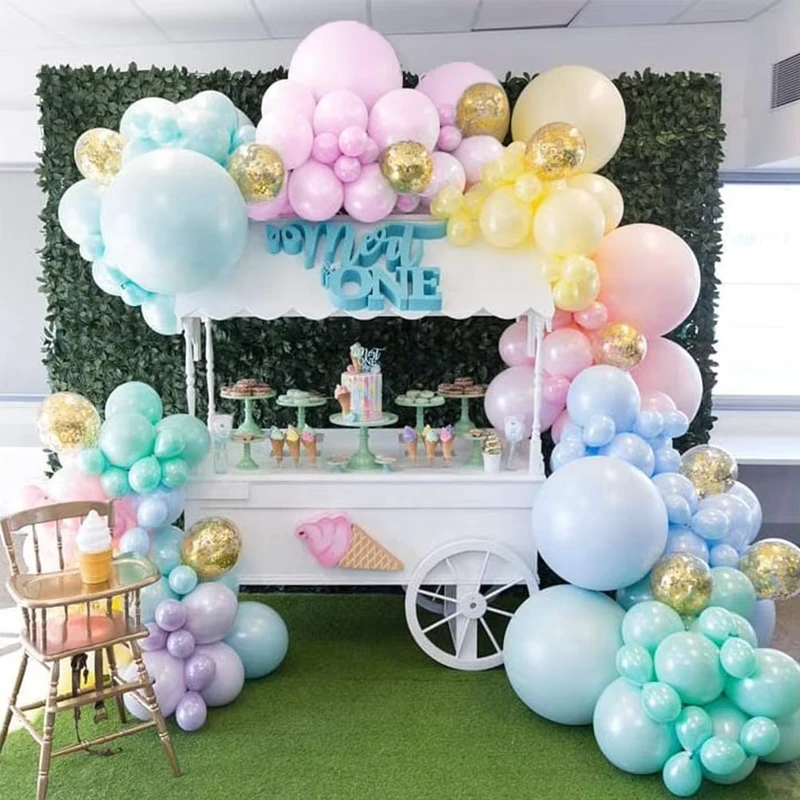 70 stuks Ballon Boog Kit 12 Inch Macaron Pastel Ballonnen Garland Feest Verjaardag Decoratie Globos Set