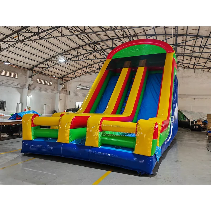 Tobogán inflable seco de doble carril de 7 m de altura para fiestas al aire libre, con diseño personalizado de Sino Inflatables