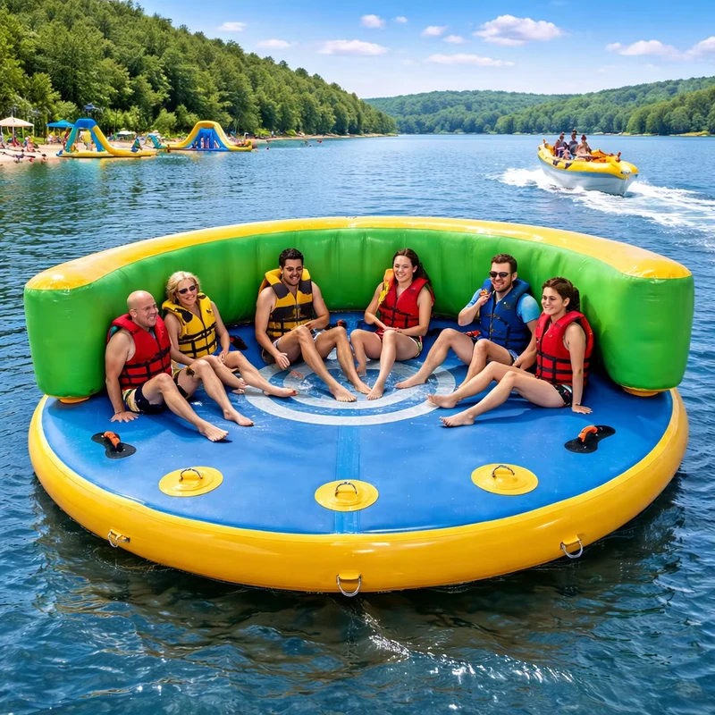 Tubo Inflável para 8 Pessoas, Sofá Inflável UFO para Desportos Aquáticos, para Lago e Mar