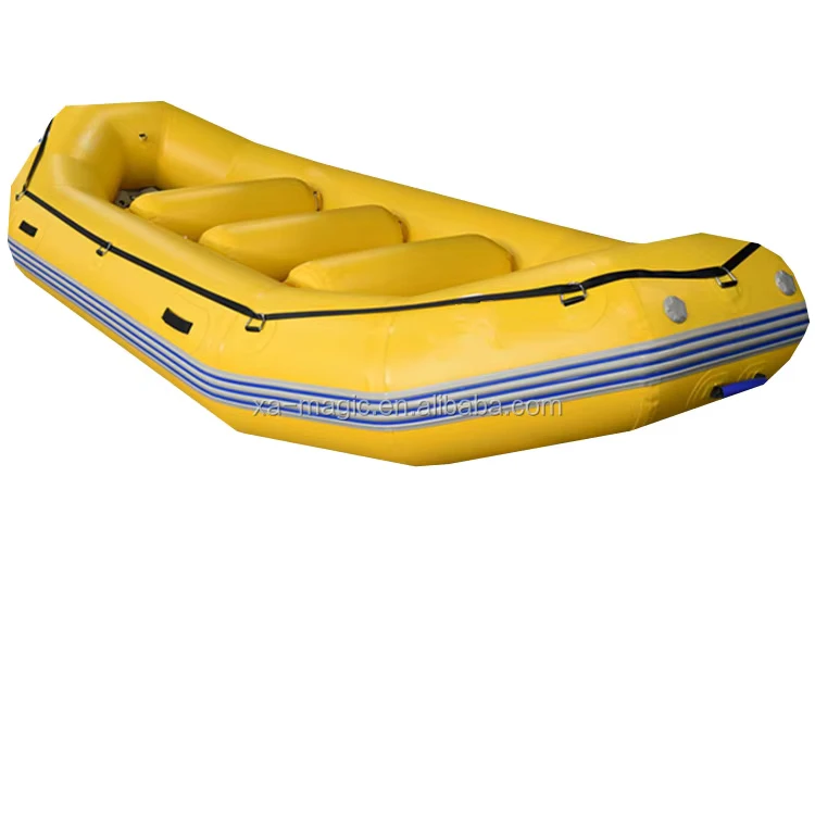 Rakit Inflatable Arus Putih untuk 8 Orang dengan Lantai Self Bailing 4+3+1 Ruang 385x185cm
