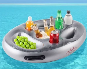8 Slot Inflatable Pool Float Drink Holder Floating Beverage Tray & Snack Bar Pool Accessories for Adults & Pool Parties