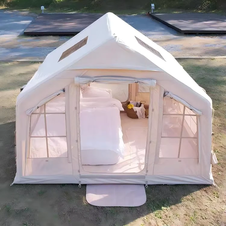 Tenda Inflatable 8 Meter Persegi Kain Oxford Putih untuk Empat Musim, Inflasi Cepat, Tahan Angin, Tahan Air, Ringan, Lipat, Luar Ruangan