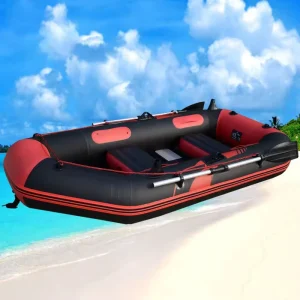 8.5ft PVC Inflatable Boats 4 Person Fishing Kayak Rowing Rafts Dinghy with Motor Bracket Hole for Water Sports