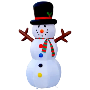 8FT Inflatable Snowman Decoration Christmas Snowman Yard Inflatable Snowman Build in LED Lights for Lawn