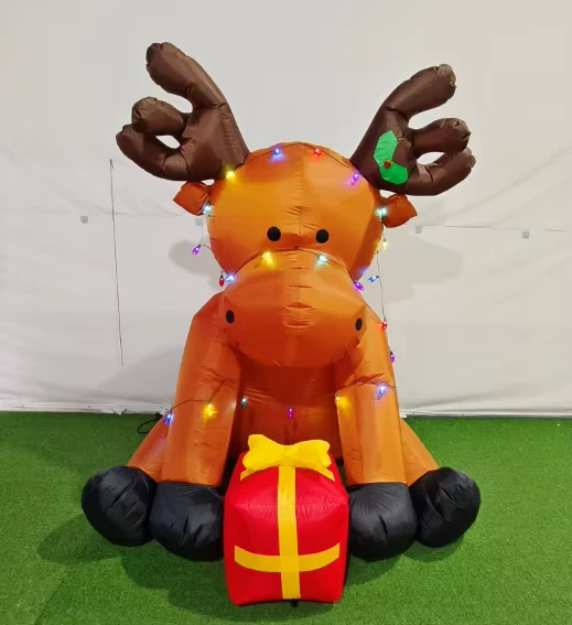 8ft Light up Inflatable Christmas Reindeer Decoration Blow up Reindeer with Led Lights Holiday Decorations