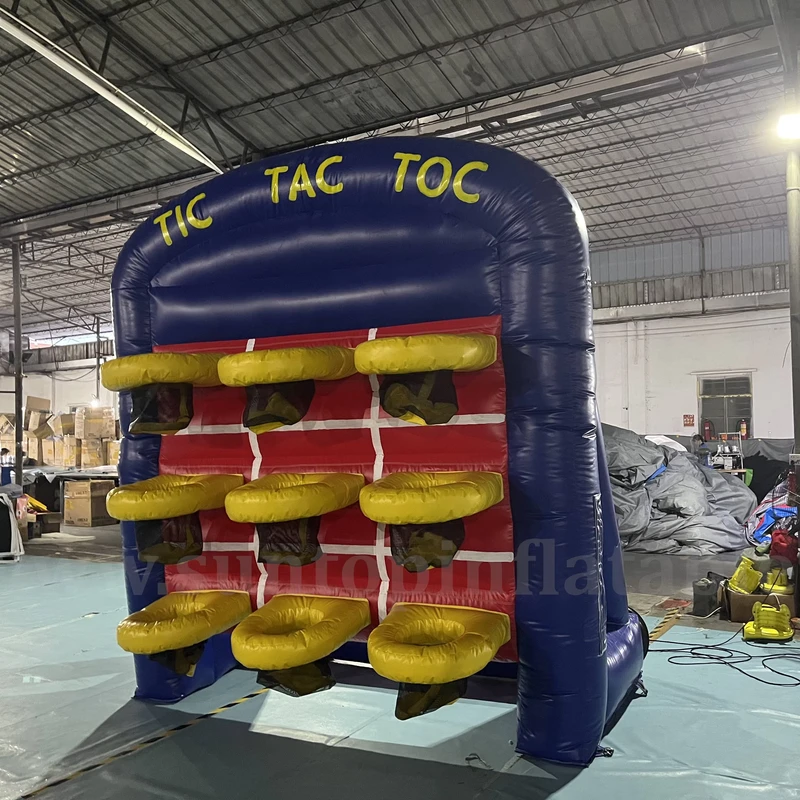 Trò chơi lễ hội bơm hơi TIC TAC TOE bóng rổ 9, hoạt động ngoài trời, xây dựng đội ngũ hoặc giải trí