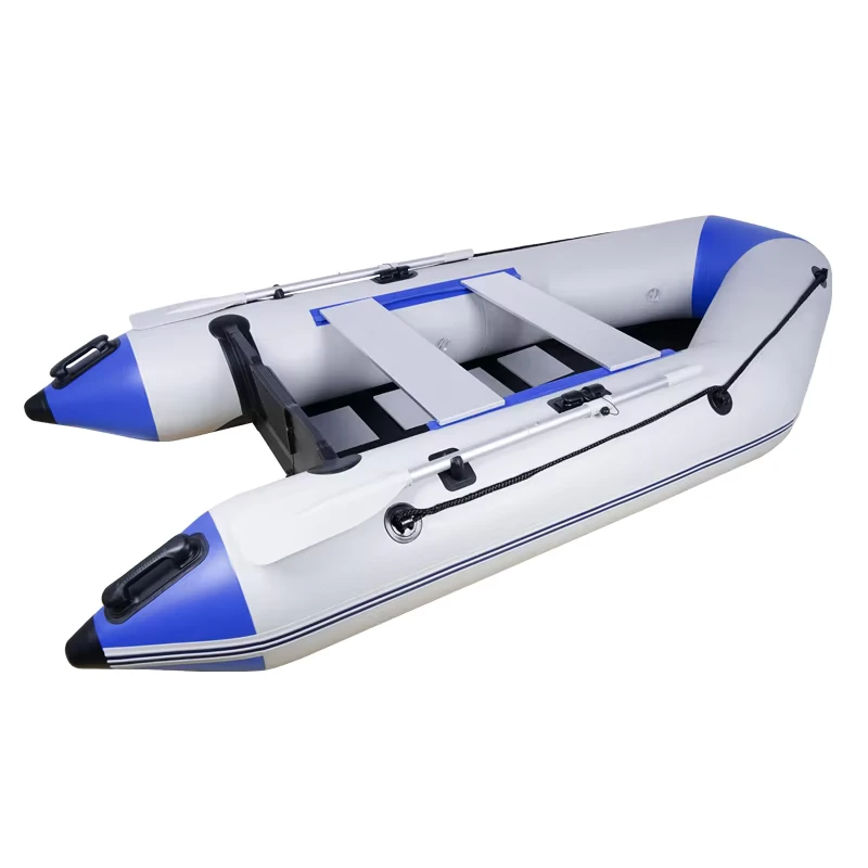 9.3FT 2 Person Inflatable Boat with Aluminum Oars PVC Portable Inflatable Raft Boat Inflatable Sport Tender Dinghy Boat