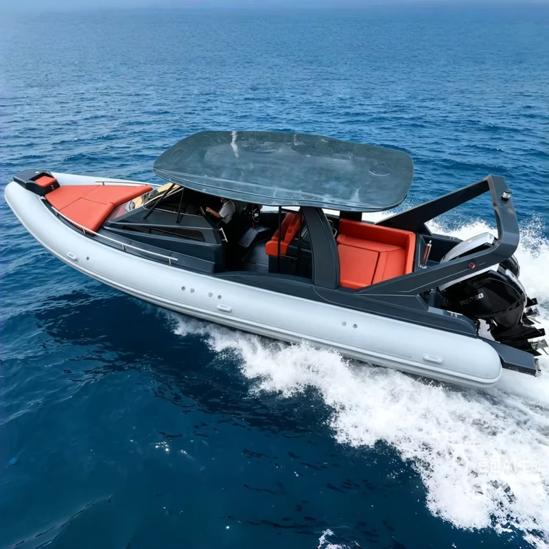 9,6 метровая стеклопластиковая каюта RIB яхты для отдыха на открытом море с солнечной палубой и зоной отдыха