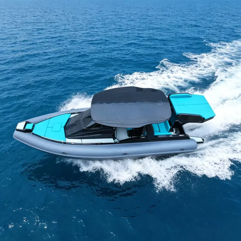 9.6m Fiberglass RIB Cabin SP960 Inflatable Boat Offshore Deep V Hull Rigid Inflatable Speed Cruising RIB Boat
