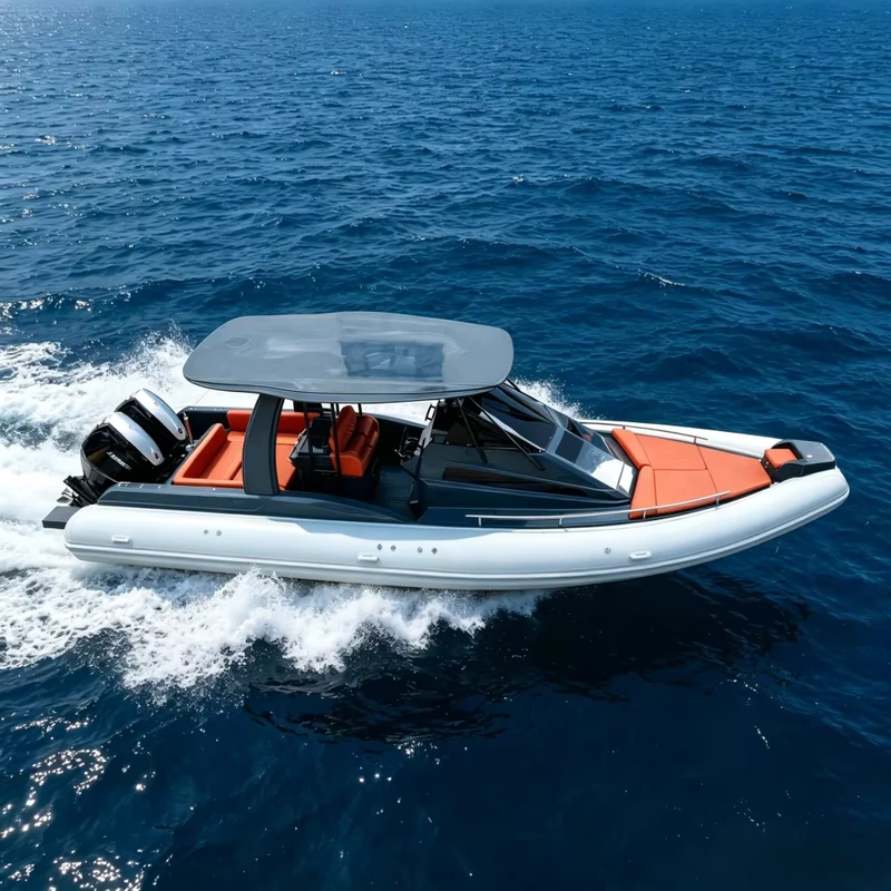 9.6m High Speed SP960 Fiberglass Cabin RIB Boat Heavy Duty Orca Hypalon Tube 32ft Day Tripping Inflatable Boat