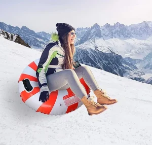 90cm PVC Durable Eco Friendly Foldable Inflatable Portable Ski Circle Towable Sled Snow Tube Winter Outdoor Games Fun