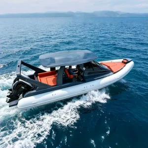 960 Fiberglass Cabin RIB Boat 9.6m 32ft Hypalon Rigid Inflatable Cabin Yacht Boat CE Certified for Coastal Fishing Tour