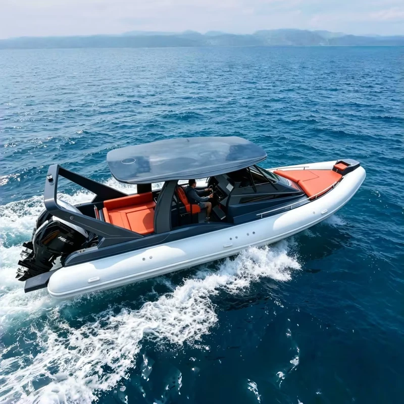Barco de Cabina RIB de Fibra de Vidrio 960 9.6m 32ft Hypalon Yate Inflable Rígido Certificado CE para Pesca Costera