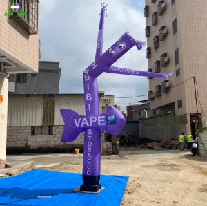 Sinal de Negócio Inflável AIRFUN para Loja ao Ar Livre, Homem Inflável com Braço Acenando para Publicidade com Luz