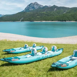 AQUA MARINA GLIDER 412 Inflatable 2 Person Canoe Paddle Boat Outdoor Water Sport Kayak with Paddles