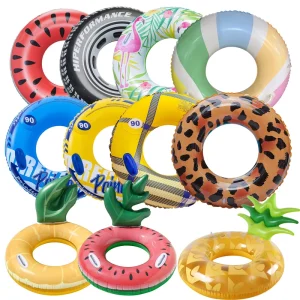 ASMR 010 Inflatable Swim Ring Double airbag 120cm Thickened Swimming Ring with Handle for Adults