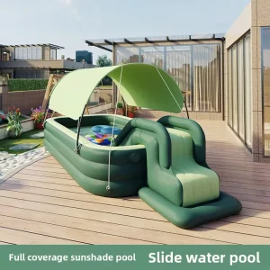 Addotron Custom Size Thickness PVC Inflatable Pool With Inflatable Slide Backyard Family Water Entertainment Pool