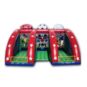 Gioco gonfiabile per fiere e carnevali per adulti, 3 4 5 in 1, lancio del calcio, gioco delle freccette, giochi gonfiabili per carnevale
