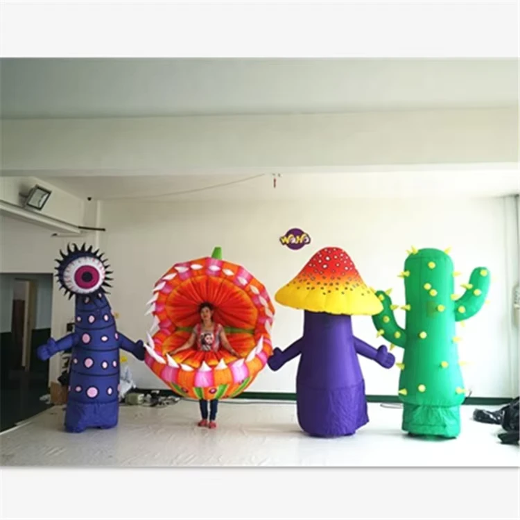 Costume Gonfiabile a Forma di Fungo per Adulti, Suit Man Eater, Evento a Tema Piante Cactus