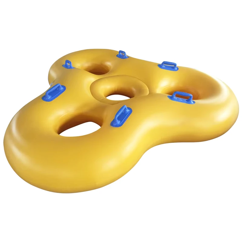 Tuyau Gonflable Flottant Jaune pour 3 Personnes - Divertissement pour Adultes