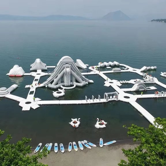 Scivolo Gigante Commerciale per Adulti Attrezzatura per Corsi di Ostacoli per Bambini Parco Acquatico Gonfiabile