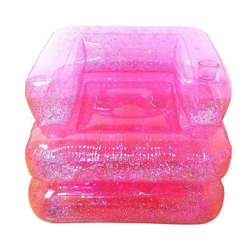 Divano Gonfiabile da Piscina per Adulti con Glitter - Float per Acqua per Tempo Libero
