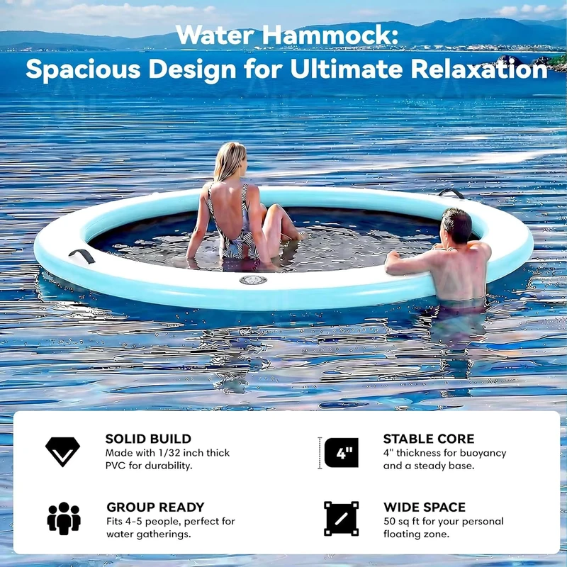 Hammock Air Inflatable untuk Dewasa, Mesh Bernapas, Lounger Kolam, Portabel, Lipat, Sofa Mengapung Air untuk Danau Pantai Outdoor