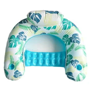 Adult Inflatable Pool Float Chair Cup Holder Backrest Water Hammock for Beach and Water Amusement Facilities