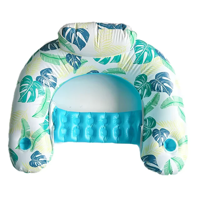 Kursi Apung Inflatable Dewasa dengan Tempat Gelas, Sandaran, dan Hammock Air untuk Pantai dan Fasilitas Hiburan Air