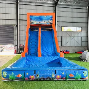 Adult Inflatable Water Slides Pool Waterslide Inflatable Water Underwater World Straight Inflatable Slip and Slide