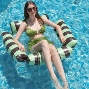 Hammock Inflável Flutuante para Adultos e Crianças, Cama Flutuante Confortável, Flutuação Antivazamento para Parque Aquático e Festas