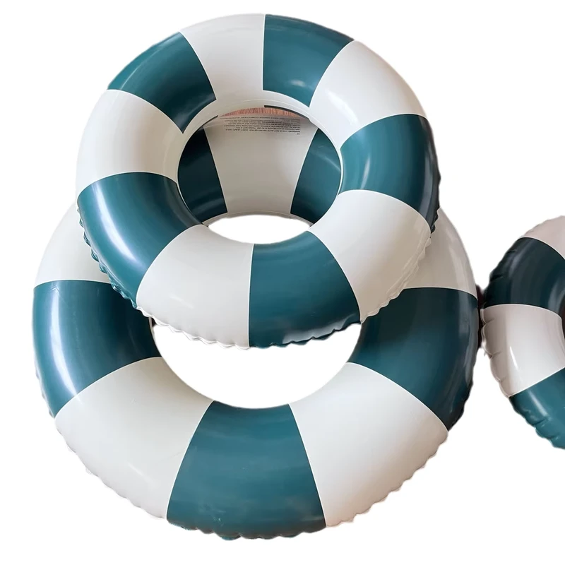 Adult Size Kids Summer Pool Swimming Rings Inflatable Custom PVC Striped Swimming Pool Floats